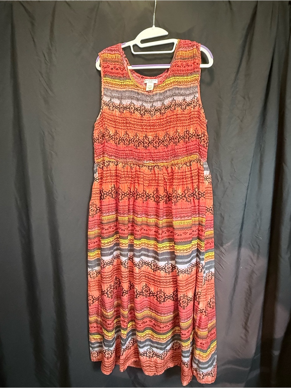 Hannah Orange Striped Sleeveless Maxi Dress